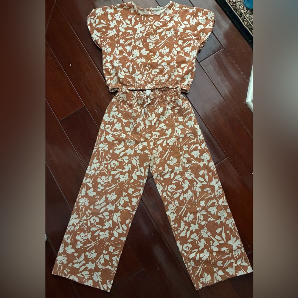 Jessica Simpson White Floral Jumpsuit for girls size XL